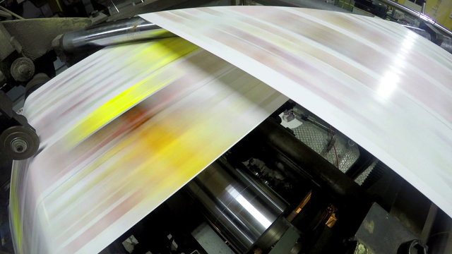Printing press printing newspapers