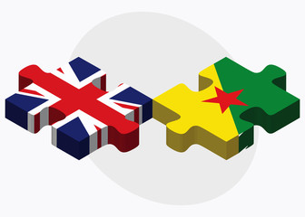 United Kingdom and French Guiana Flags