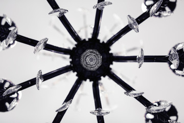Brass chandelier with crystal. Part of chandeliers ceiling fixtures.