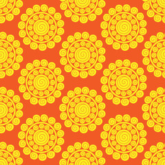 Fototapeta premium Retro seamless pattern with suns. Retro seamless patterns set.