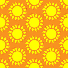 Retro  seamless pattern with suns. Retro seamless patterns set.