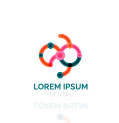 Vector swirl and circles outline minimal abstract geometric logo