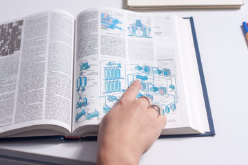 Young female student in library