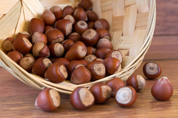 hazelnuts in basket