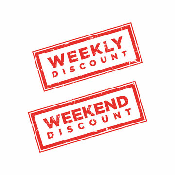 Vector Weekly Discount Rubber stamp