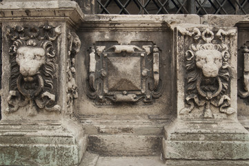 decorative stucco antique decoration of the building