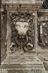 decorative stucco antique decoration of the building