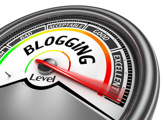 Blogging quality level to excellent conceptual meter
