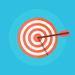Illustration of a target with an arrow. 