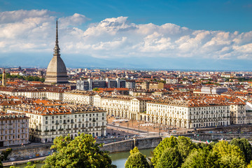 Fototapeta na wymiar View of Turin centre with Mole Antonelliana-Italy