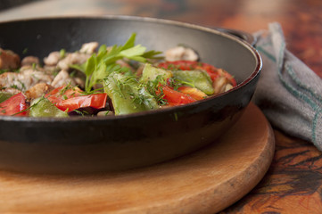 meal in a restaurant