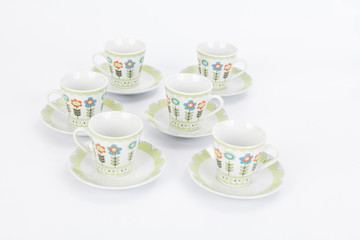 coffee cup set  on white background