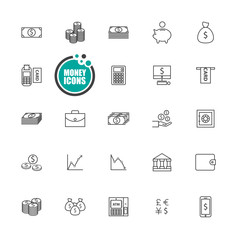 Money, Finance and Investment business vector illustration  set