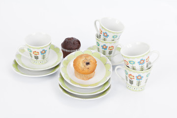 coffee cup set  on white background