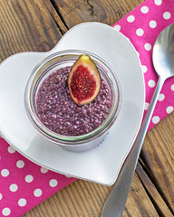 Purple blueberry chia pudding