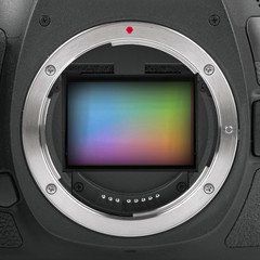 closeup of full frame camera sensor