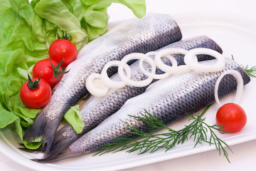 frische Heringe mit Salat