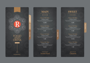 vector restaurant menu template.