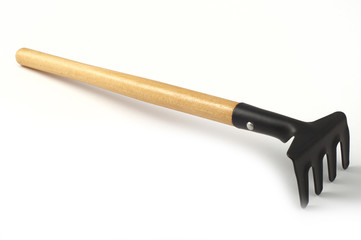 garden rakes separately on a white background