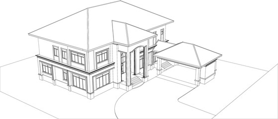 Fototapeta premium sketch design of house,vector