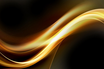 Abstract Gold Wave Design Background