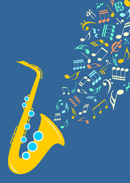 Notes departing from saxophone