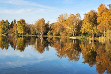 Wall murals Autumn lake at evening in autumn