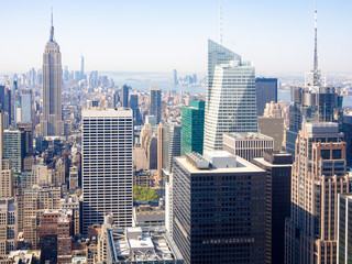 Aerial view of skyscrapers in New York
