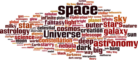 Space word cloud concept. Vector illustration