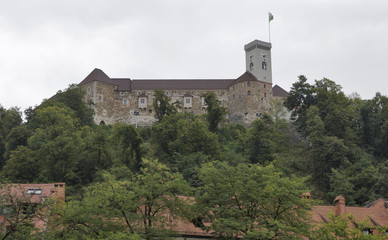 Fototapeta na wymiar Medieval castle in Ljubljana, Slovenia.