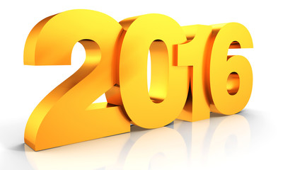3d happy new year 2016 text