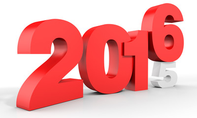 3d happy new year 2016 text