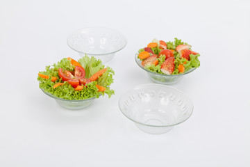 set salad bowl in glass