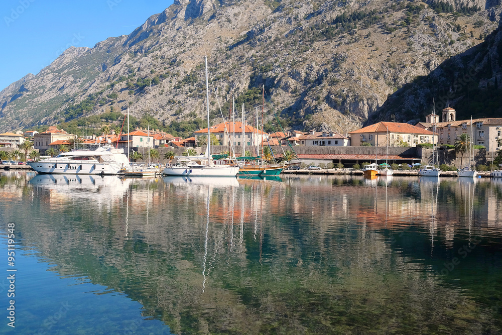 Sticker Landscape with the image of Bay of Kotor, Montenegro