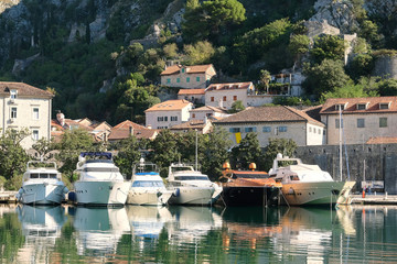 Fototapeta na wymiar Landscape with the image of Bay of Kotor, Montenegro