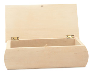wooden chest on white separately