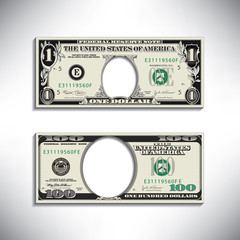 Fototapeta na wymiar Stylized money looses face for print or web