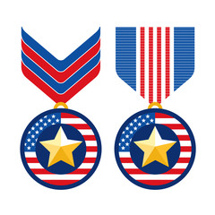 veterans day flat medals icons