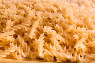 texture of spiral shaped pasta closeup