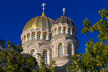 Fototapeta premium Domes Nativity of Christ Cathedral, Riga, Latvia