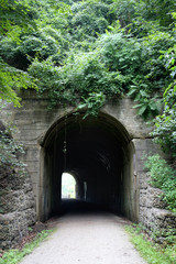 Tunnel on Bike and Walking Path Under Converted Railroad Track