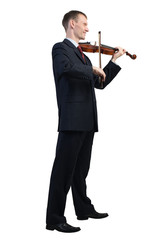 Fototapeta premium Businessman playing violin