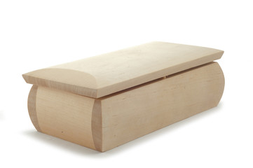 wooden box on a white background