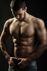 Fototapeta na wymiar Sexual muscular man