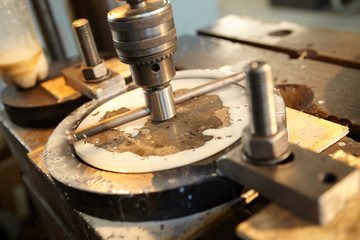Industrial production. Turning works. Manufacturing of parts. Details. 