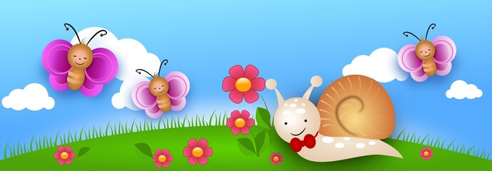 Cute illustration with insect
