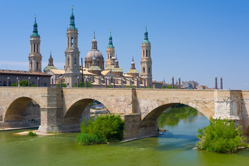 Zaragoza in a summer day