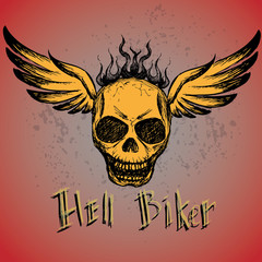 biker emblem, logo or tattoo,