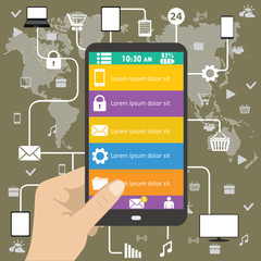 Hand holing black smartphone