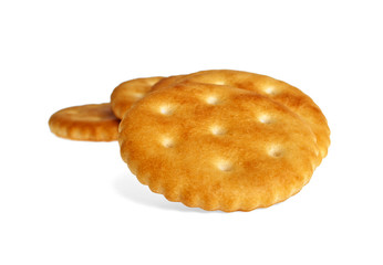 Cracker cookies isolated on white background